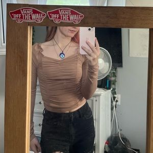 Shein brown ruched top